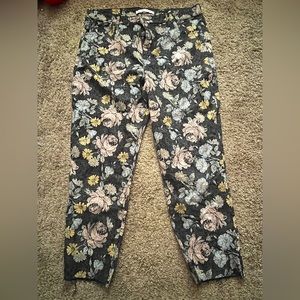 Women’s floral black denim jeans